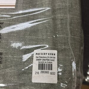 9 Pottery Barn Emery drapes, sage, new.